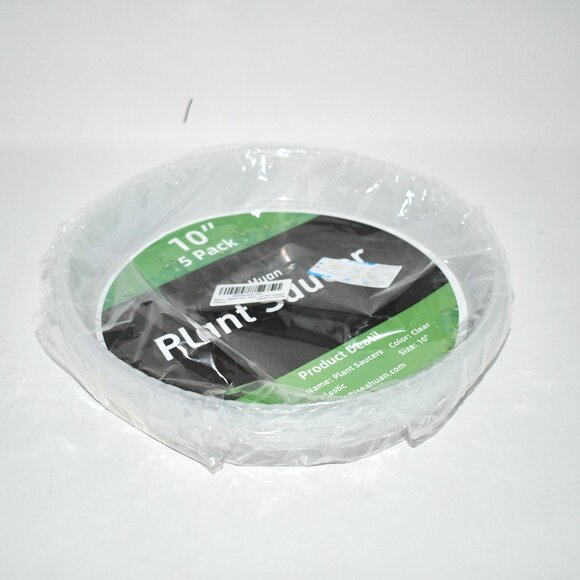 ISeaHuan Plant Saucer 10” – 5 Pack Clear Plastic Pot Saucers and Drip Trays, NWT - Picture 3 of 3
